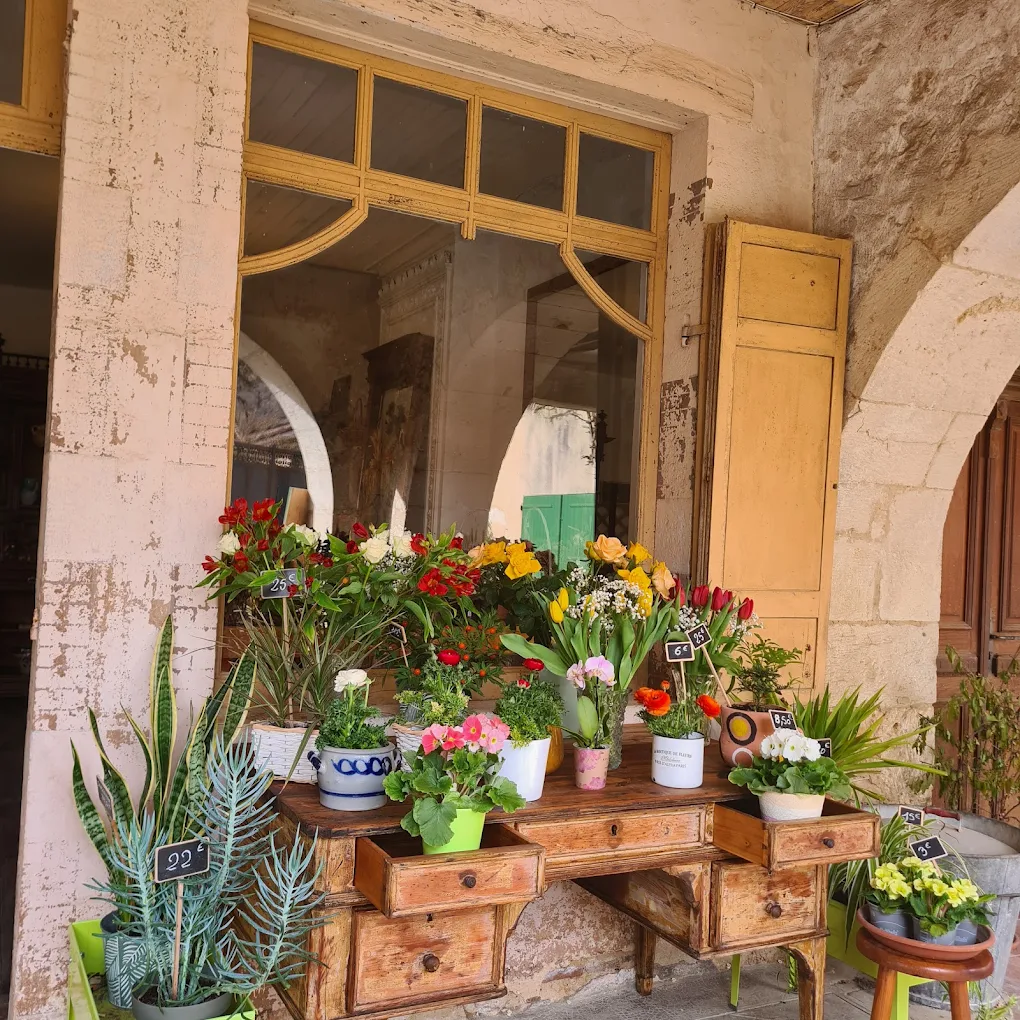 Présentation des fleurs en vitrine